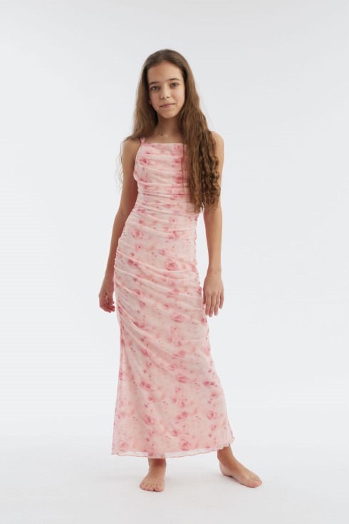 Fiorella pige kjole, festtøj til piger, elegant børnetøj, pink kjole, blomsterkjole til piger, pige mode, luksus børnetøj, festkjoler til teenagere