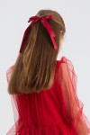 rød sløjfe hårspænde, satin hårspænde, elegant hårtilbehør, hårspænde til bryllup, feminint hårspænde, tidløst hårtilbehør, festhårspænde