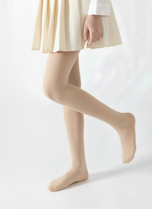 Beige strømpebukser til pige i 40 DEN til festlig anledning