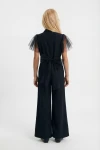 Elegant pige-jumpsuit Blair sort til særlige lejligheder komplet styling, festtøj børn sort, ZOYA Fashion Danmark