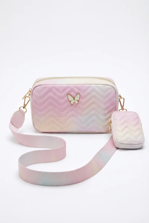Pink pige-håndtaske med sommerfugl og kæde, pige håndtaske pink, festtaske pige, brudepige taske, Dåb tilbehør, sommerfugletaske barn, pige crossbody, lille pige håndtaske, ZOYA Fashion