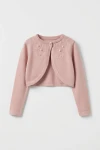 Pige-bolero Ada pink i blød strik, pige bolero pink, lyserød bolero barn, strikbolero pige, bolero til festkjole, Dåb tilbehør, brudepige bolero, lille pige bolero, ZOYA Fashion