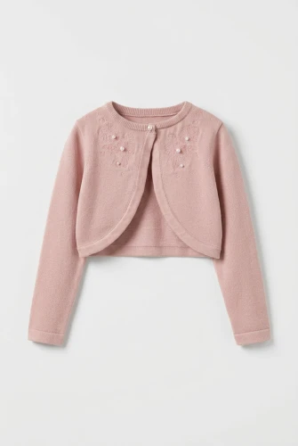 Pige-bolero Ada pink i blød strik