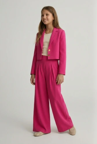 Fuchsia festsæt pige Emi – jakkesæt med blazer og bukser