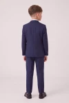 Marineblåt jakkesæt til drenge Liam set bagfra – blazer og bukser